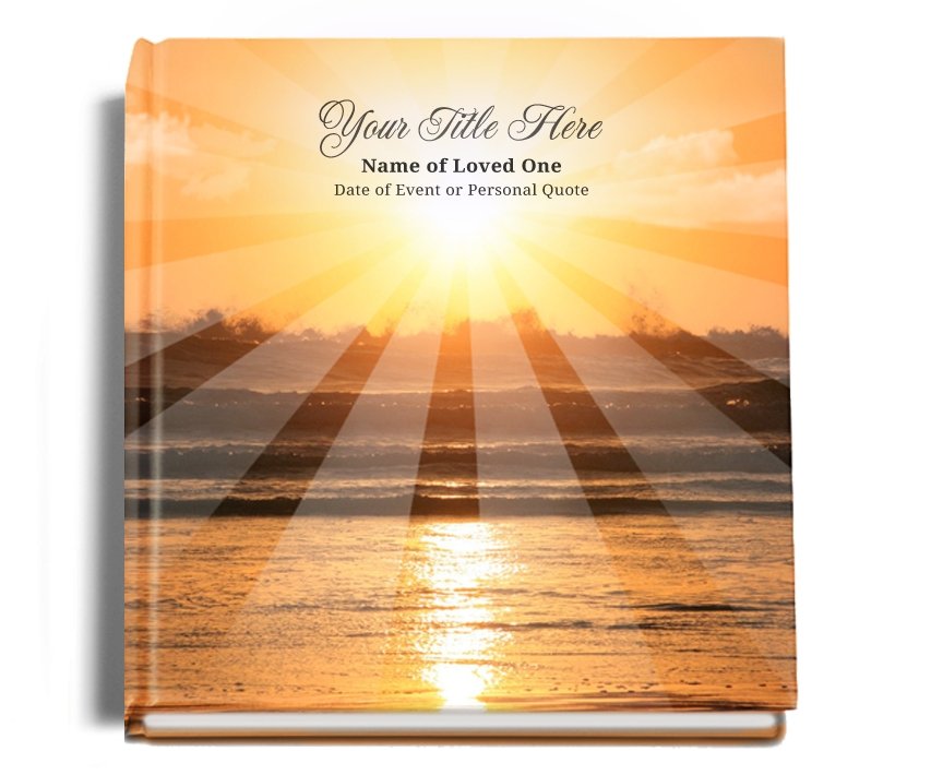 Sunrise Perfect Bind Memorial Funeral Guest Book - Celebrate Prints