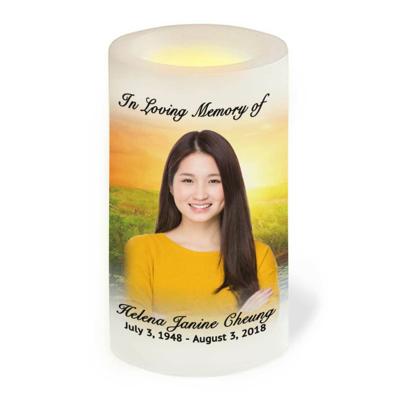 Sunset Personalized Flameless LED Memorial Candle - Celebrate Prints