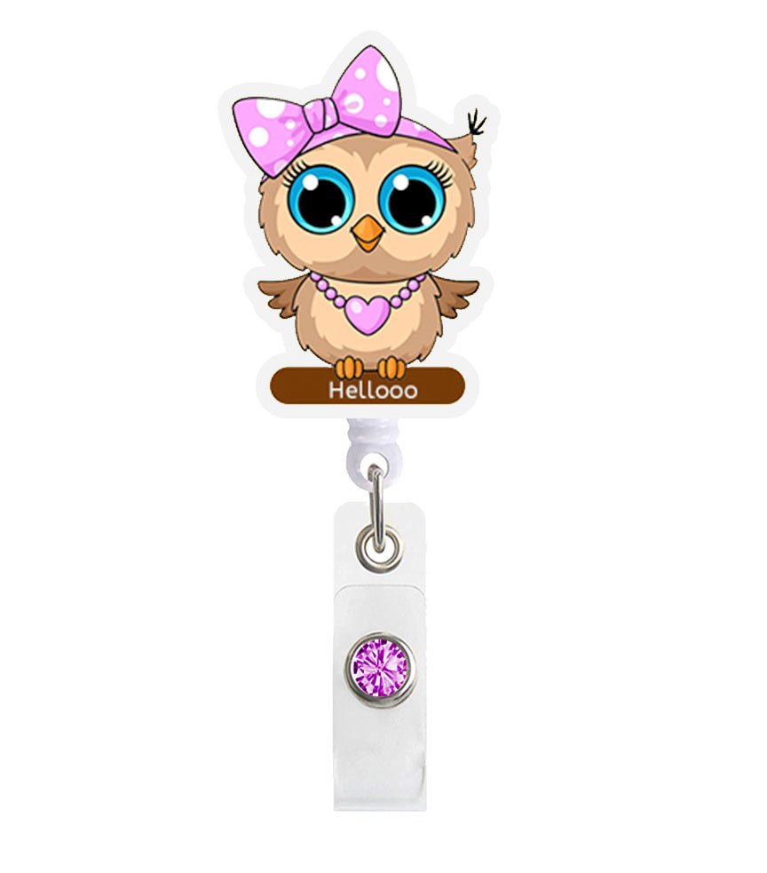 Sweet Owl Acrylic Badge Reel Holder - Celebrate Prints