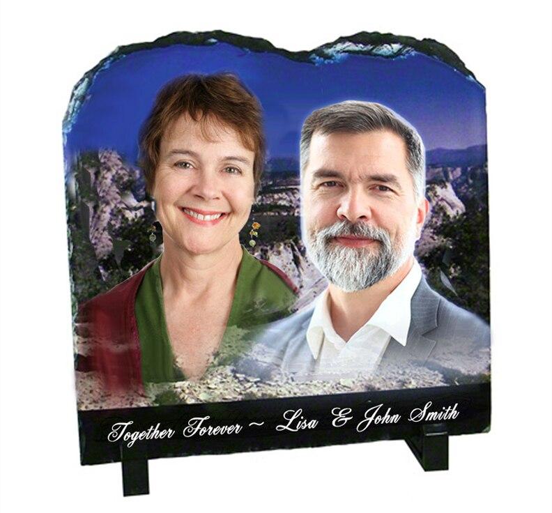 Tablet Shape Memorial Slate Stone Plaque with Stand - Celebrate Prints