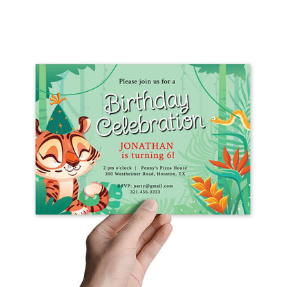 Tiger Kids Birthday Invitation Template - Celebrate Prints