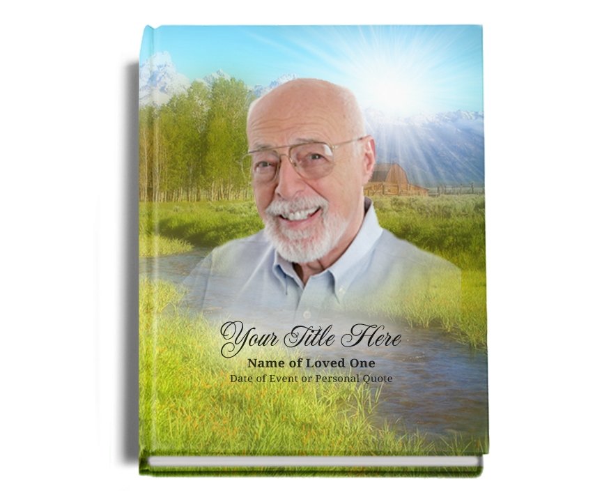 Tranquil Perfect Bind Memorial Funeral Guest Book - Celebrate Prints