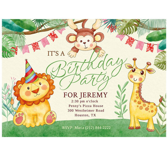 Trio Kids Birthday Invitation Template - Celebrate Prints