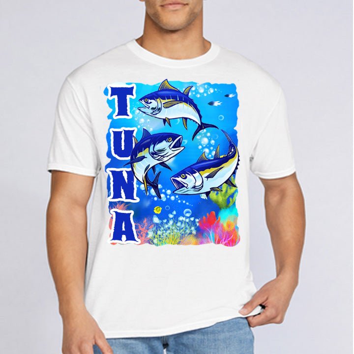 Tuna Trio Fishing Fisherman T-Shirt - Celebrate Prints