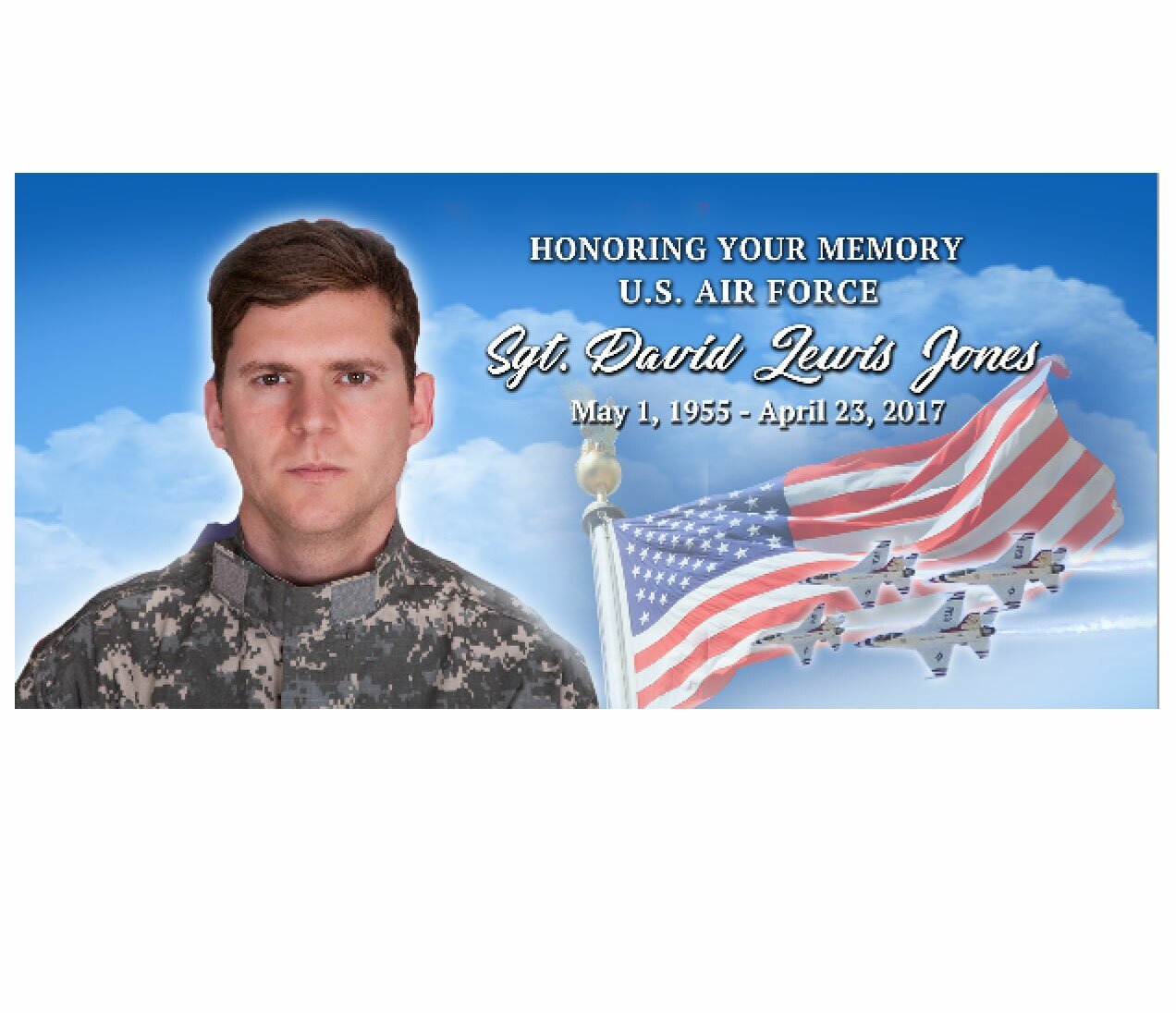 U.S. Air Force Casket Head Panel Insert - Celebrate Prints