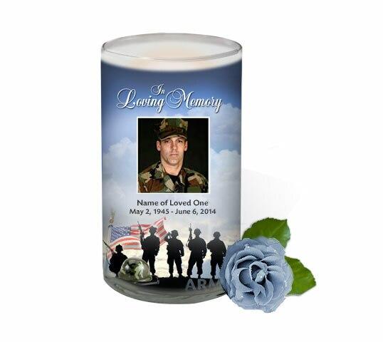 U.S. Army Personalized Glass Memorial Candle - Celebrate Prints