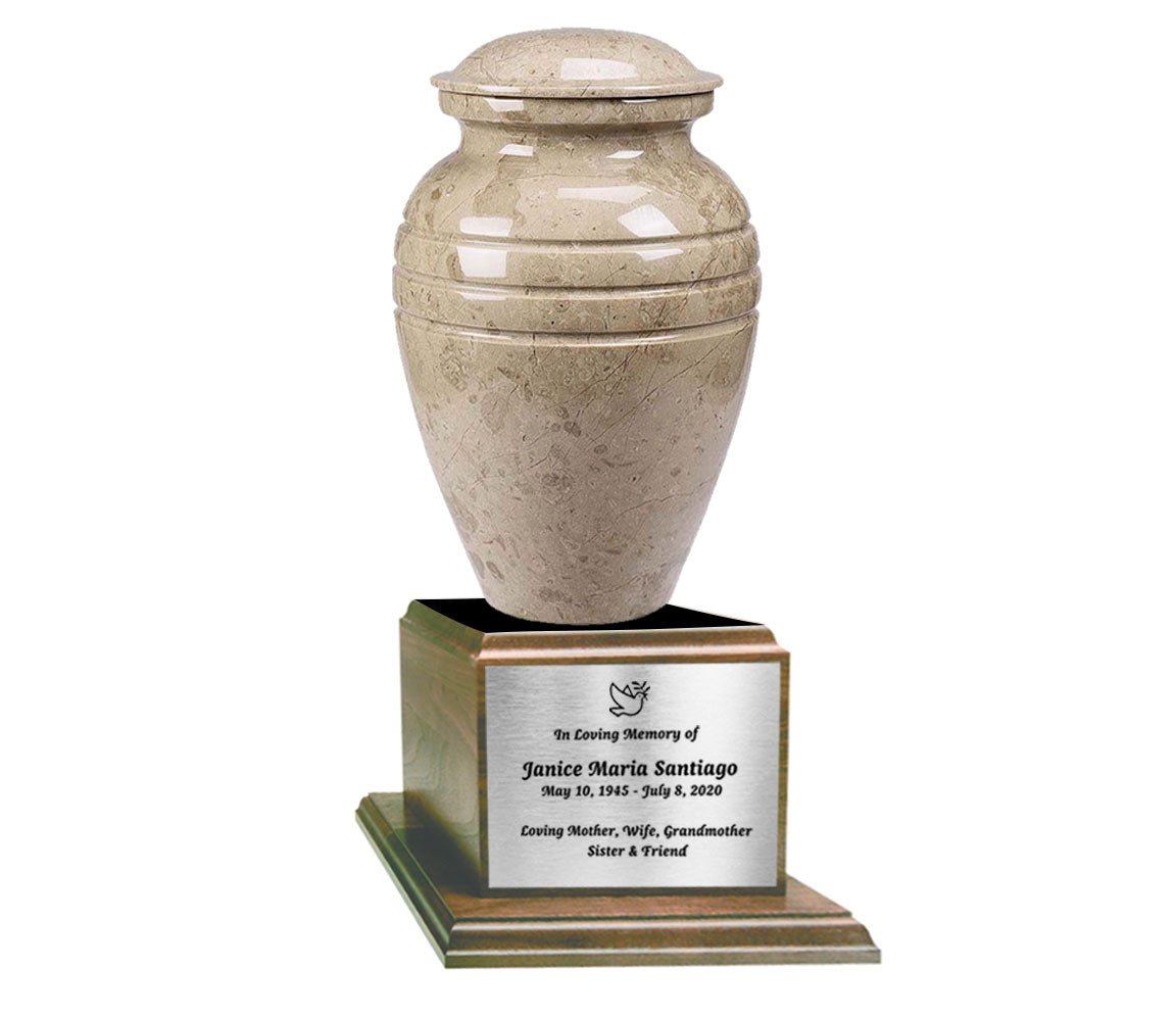 Walnut Wood Cremation Urn Stand Base - Celebrate Prints
