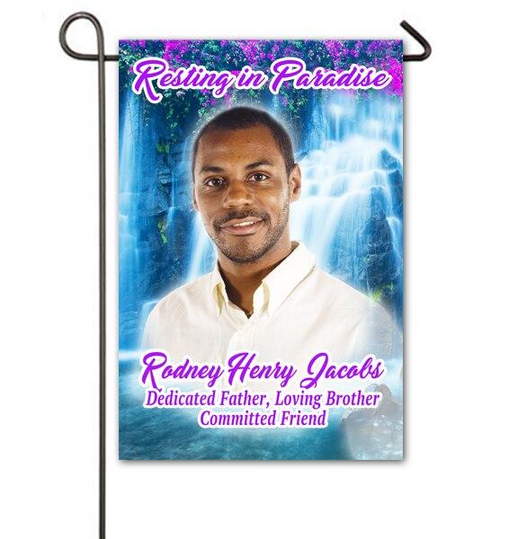 Waterfall Personalized Memorial Garden Flag - Celebrate Prints