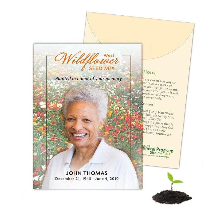 West Wildflower Custom Memorial Seed Packet (Pack of 10) - Celebrate Prints