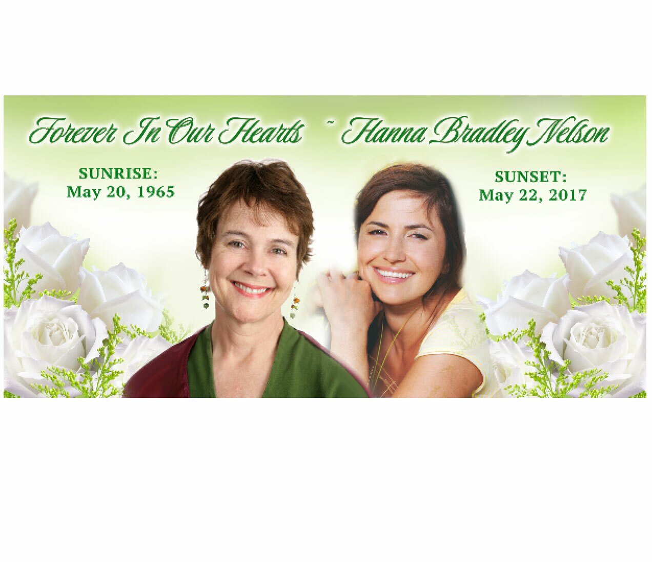 White Flowers Casket Head Panel Insert - Celebrate Prints