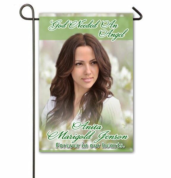 White Flowers Personalized Memorial Garden Flag - Celebrate Prints