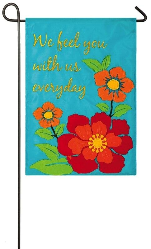 With Us Everyday Appliqué Memorial Garden Flag - Celebrate Prints