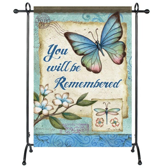 You Will Be Remembered Garden or Cemetery Flag - Celebrate Prints