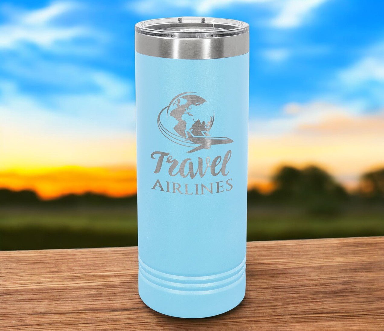 22 oz. Stainless Steel Skinny Tumbler with Slider Lid - Celebrate Prints