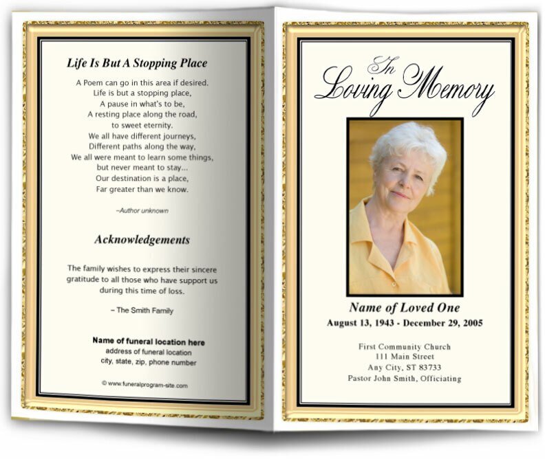 24K Funeral Program Template - The Funeral Program Site