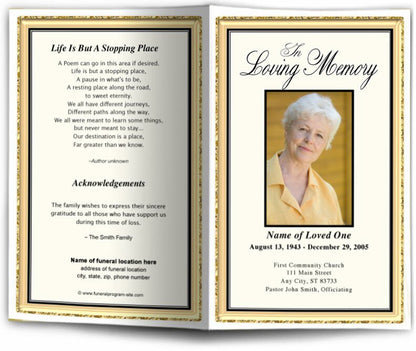 24K Funeral Program Template - The Funeral Program Site