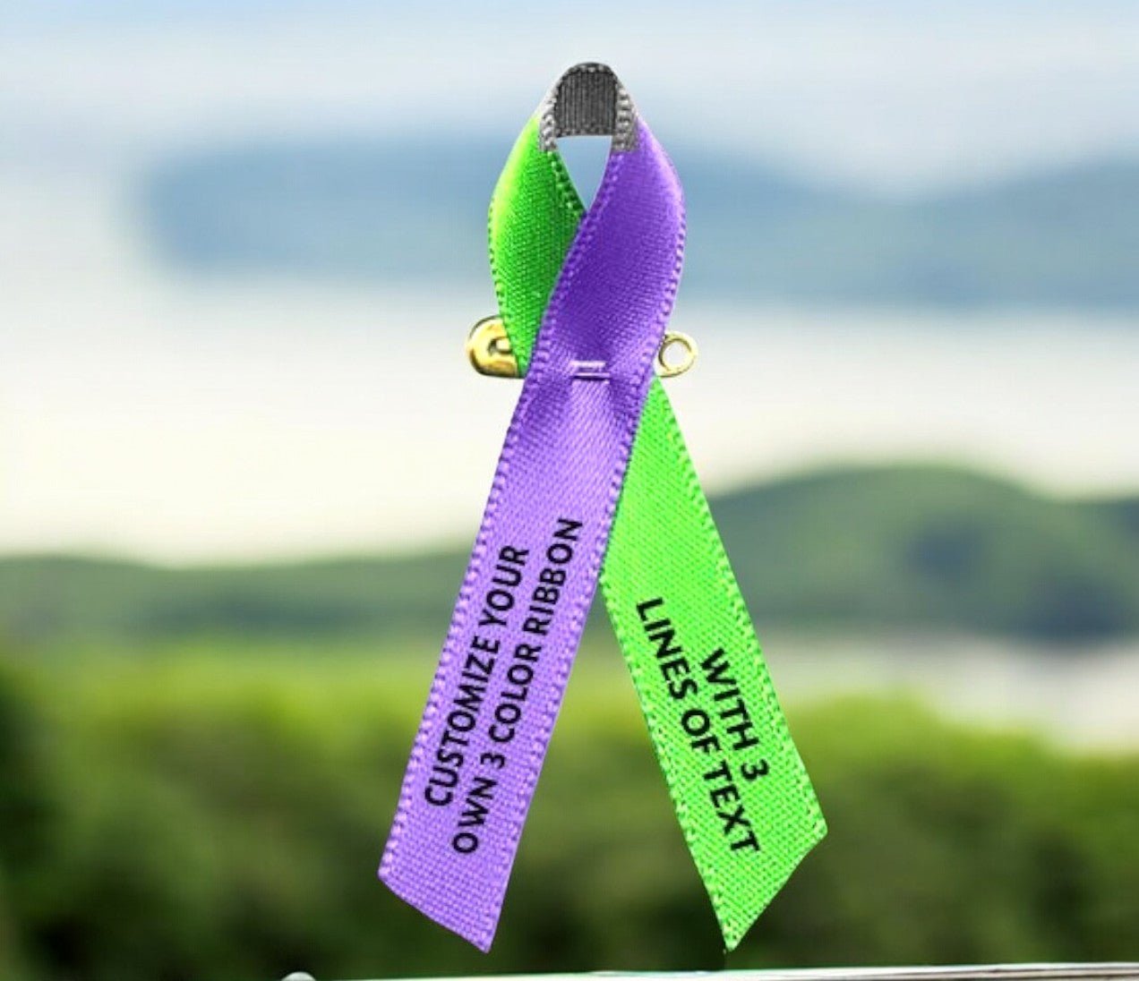 3 Color Custom Awareness Ribbon - Pack of 10 - Celebrate Prints