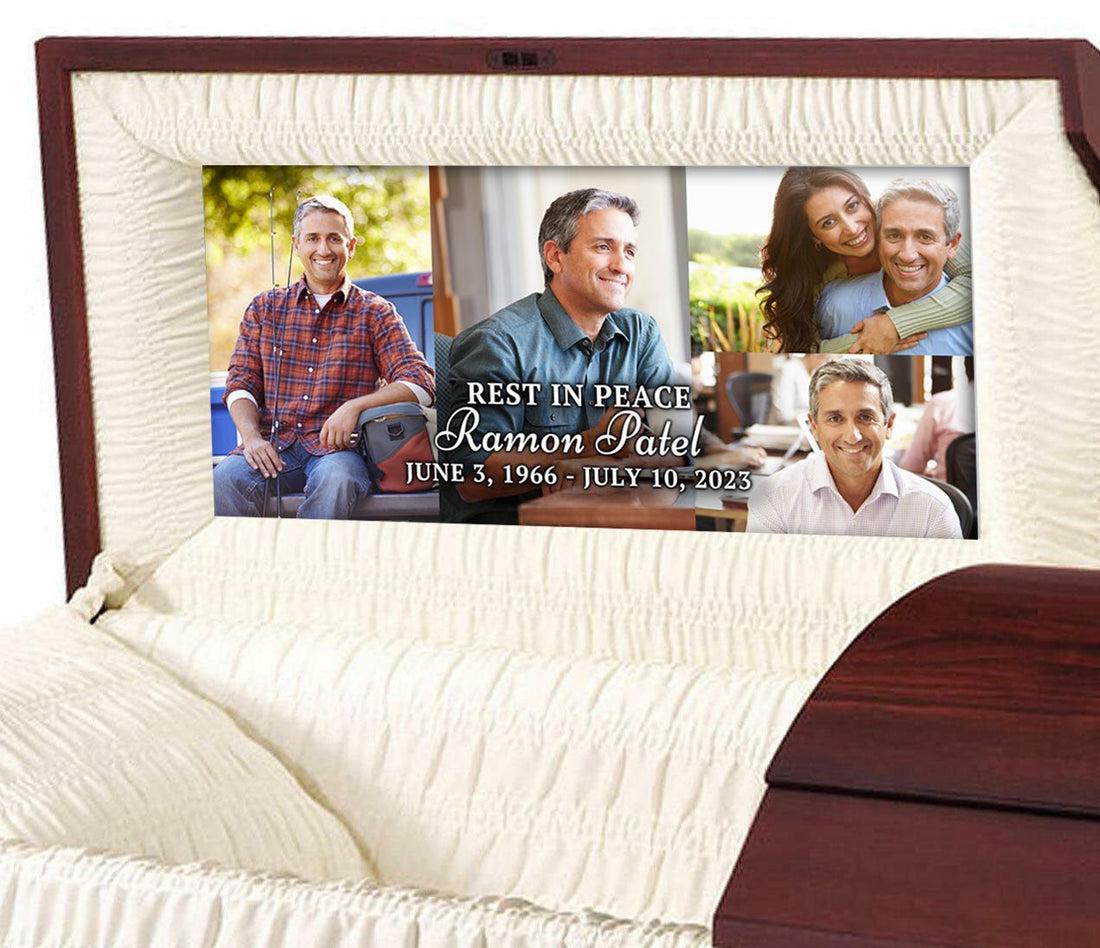 Inset Collage 4 Photo Collage Custom Casket Panel Insert - Celebrate Prints
