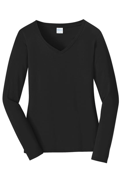 Port & Company® Women's Custom Long Sleeve Fan Favorite™ V-Neck Tee