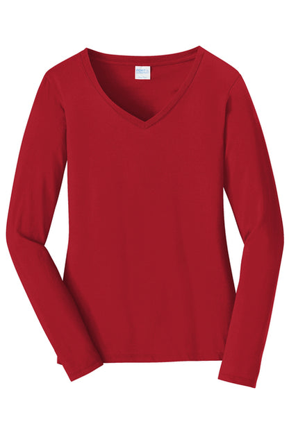 Port & Company® Women's Custom Long Sleeve Fan Favorite™ V-Neck Tee