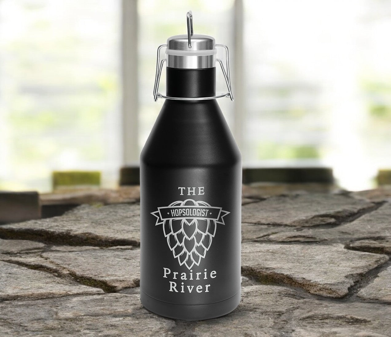 64 oz. Vacuum Insulated Growler with Swing - Top Lid - Celebrate Prints