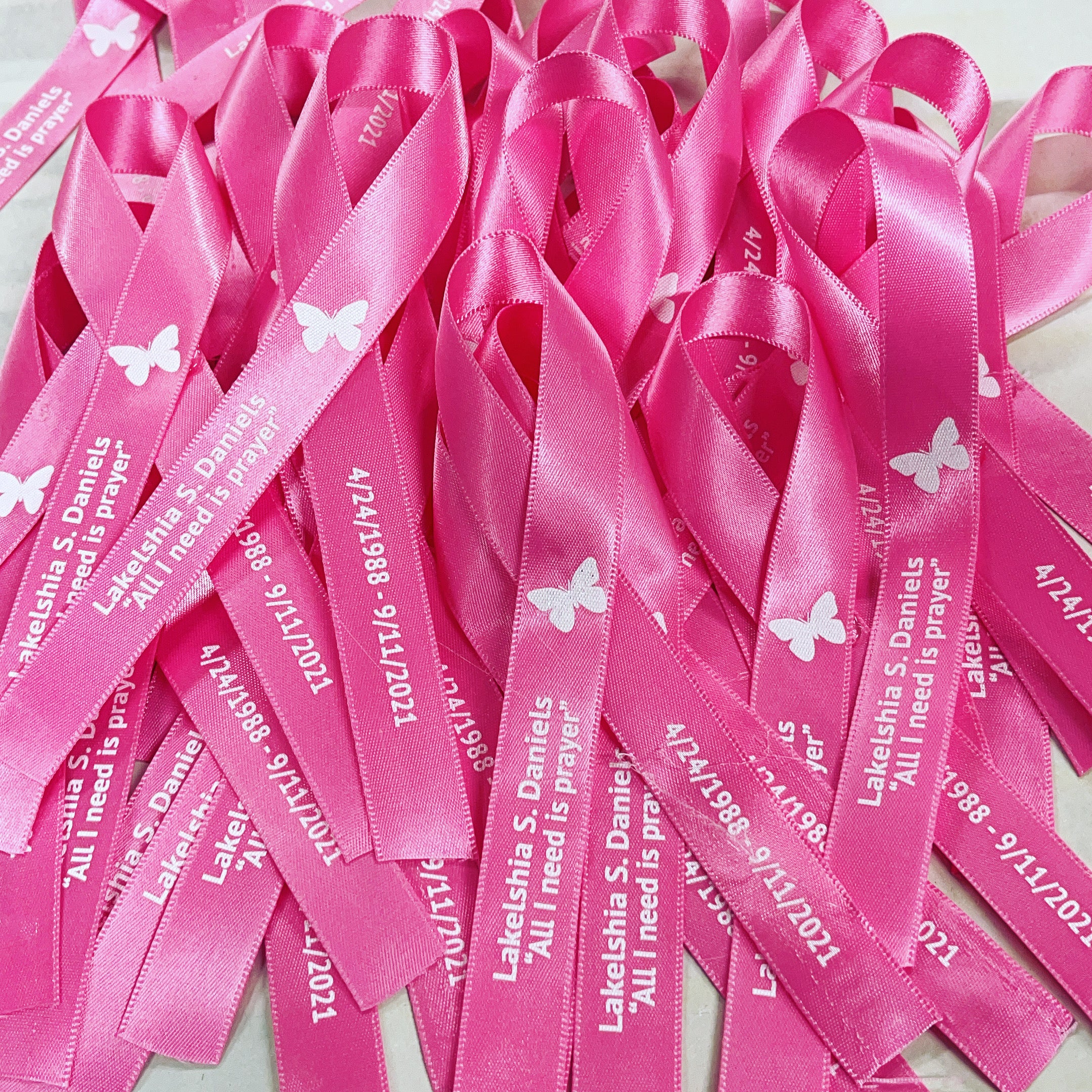 10pcs Personalized Ribbon Breast Cancer, Breast Cancer Awareness, Custom  Name Pink Ribbons Breast Cancer Awareness P01