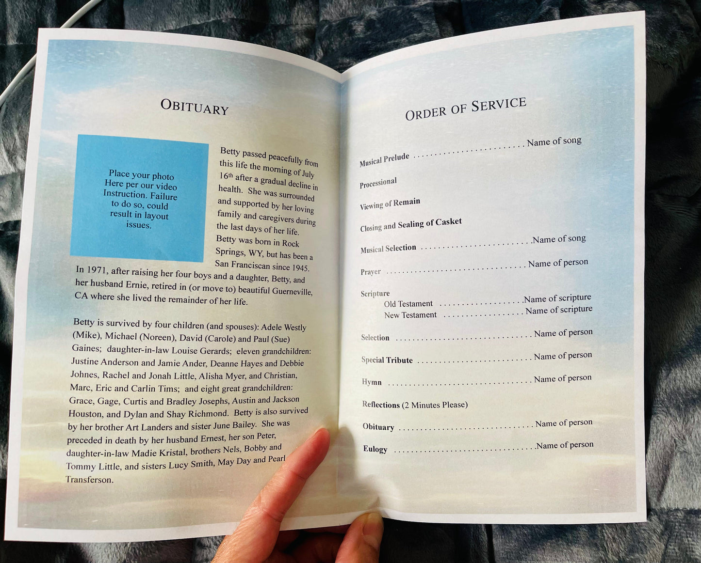 Gate of Heaven Funeral Program Template - The Funeral Program Site