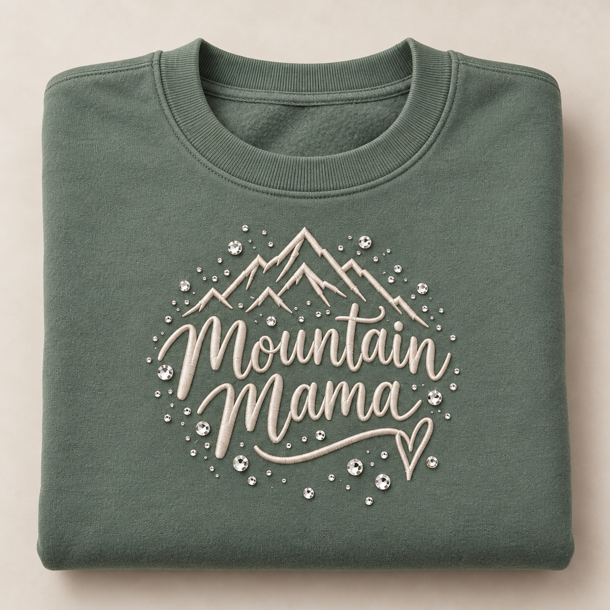 Mountain Mama Rhinestone & Embroidered Script Sweatshirt