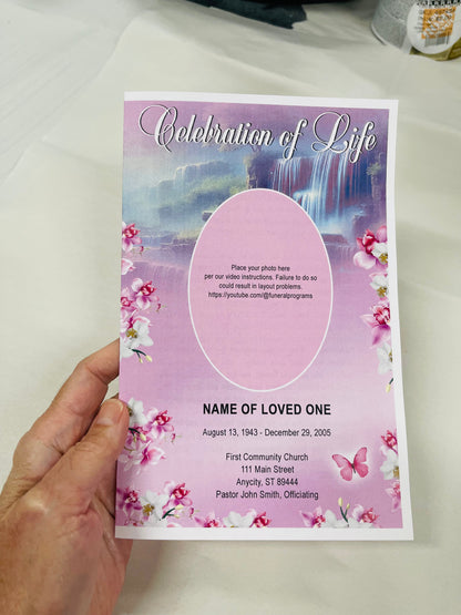 Orchid Blooms Funeral Program Template - The Funeral Program Site