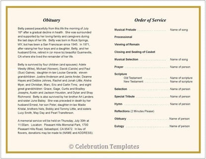 Affinity Funeral Program Template - The Funeral Program Site