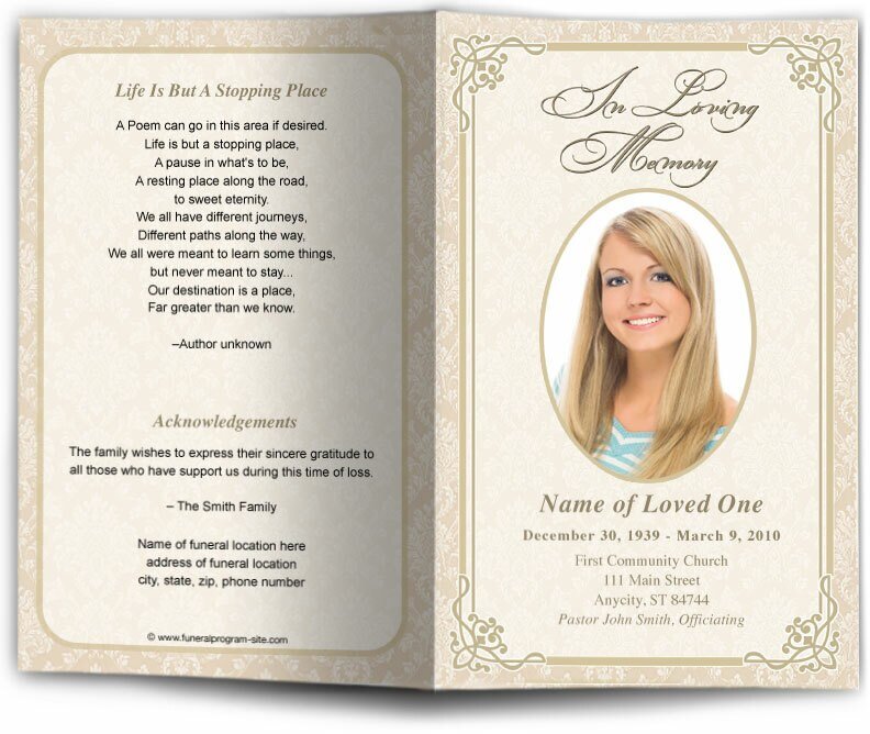 Alexandria Funeral Program Template - The Funeral Program Site