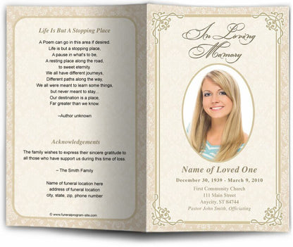 Alexandria Funeral Program Template - The Funeral Program Site