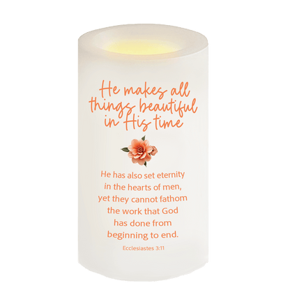 All Things Beautiful Bible Verse Candle - Celebrate Prints