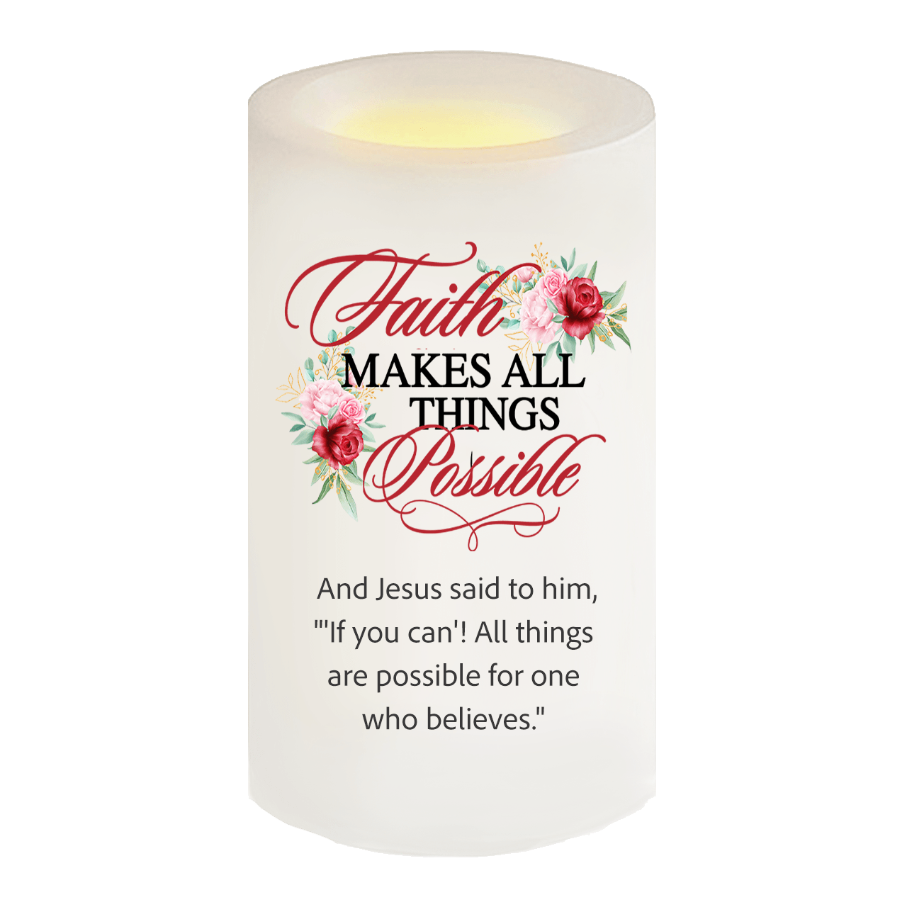 All Things Possible Bible Verse Candle - Celebrate Prints