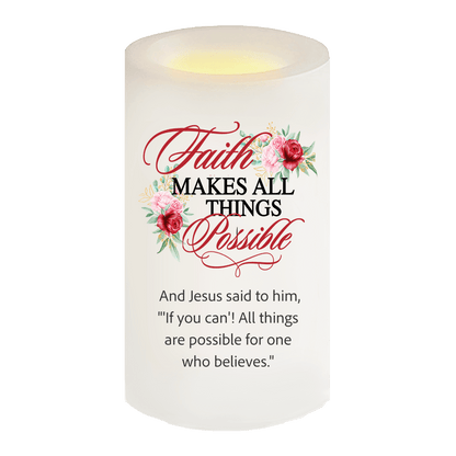 All Things Possible Bible Verse Candle - Celebrate Prints