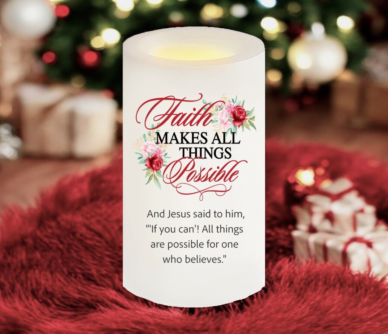 All Things Possible Bible Verse Candle - Celebrate Prints