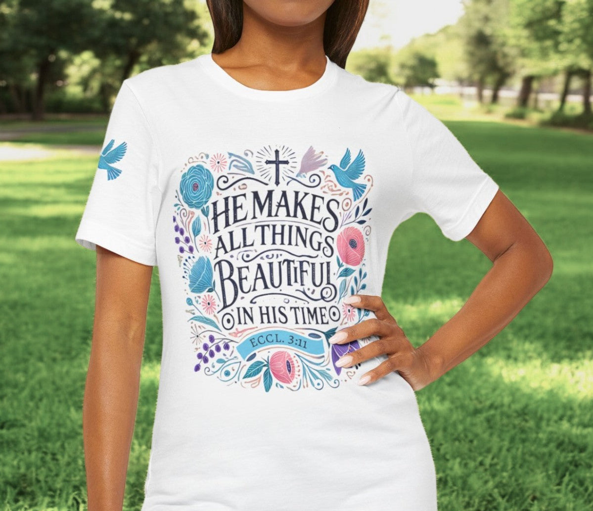 Inspirational Unisex Jersey Tee - "He Makes All Things Beautiful"