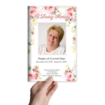 Alyssa Watercolor Funeral Program Template - The Funeral Program Site