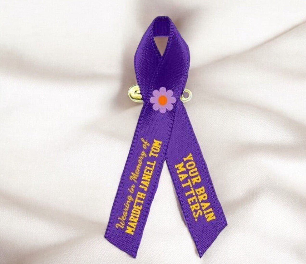 Alzheimer's Awareness Ribbon Personalized (Purple) - Pack of 10 - Celebrate Prints