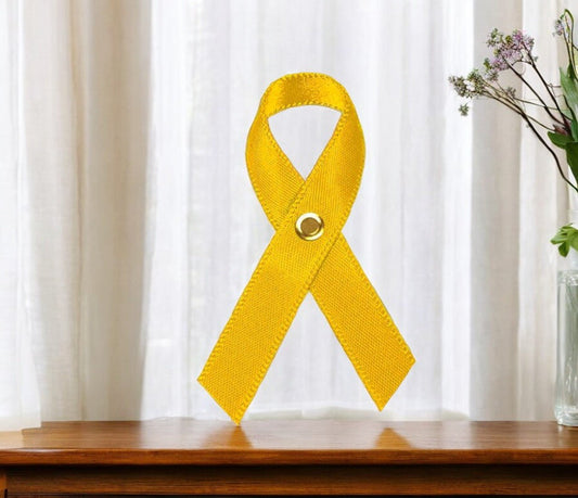 Amber Cancer Ribbon, Awareness Ribbons (No Personalization) - Pack of 10 - Celebrate Prints