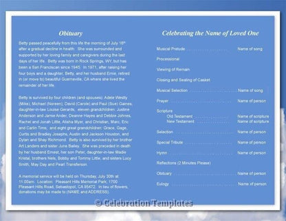 Angel Funeral Program Template - The Funeral Program Site