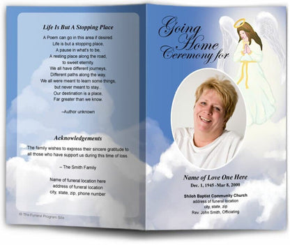Angel Funeral Program Template - The Funeral Program Site