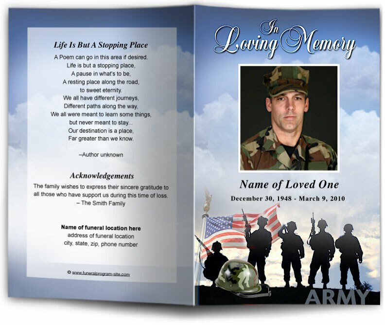 Army Funeral Program Template - Celebrate Prints