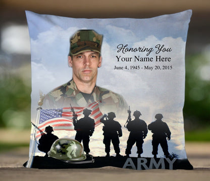 Army In Loving Memory Toss Pillow - Celebrate Prints