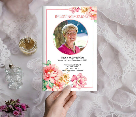 Aroma Watercolor Funeral Program Template - The Funeral Program Site
