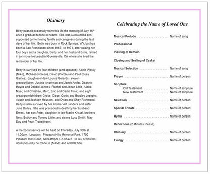 Asia Funeral Program Template - The Funeral Program Site