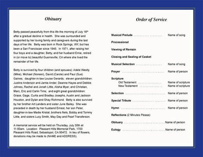 Barbados Funeral Program Template - The Funeral Program Site
