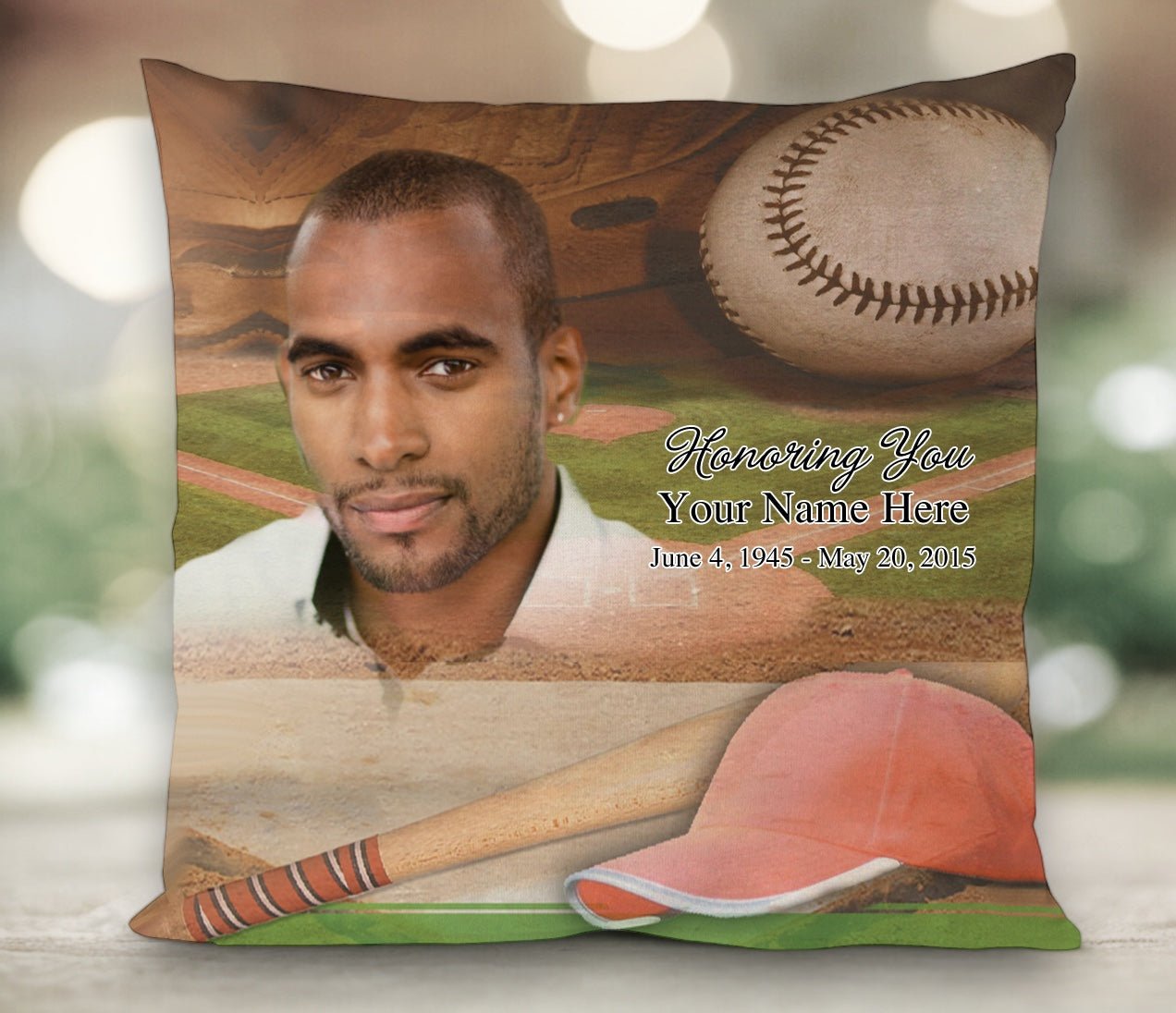 Baseball In Loving Memory Toss Pillow - Celebrate Prints