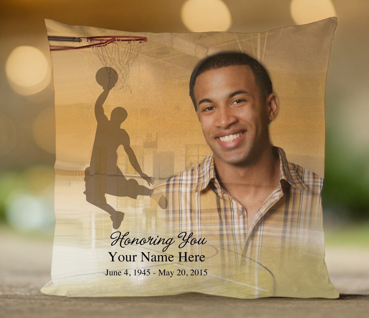 Basketball In Loving Memory Toss Pillow - Celebrate Prints