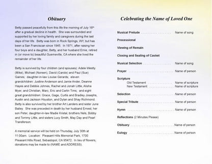 Beads Funeral Program Template - The Funeral Program Site